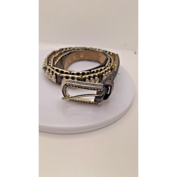 Women’s Rhinestone WESTERN BLING SOFT LEATHER Belt - 50 inches used 2 " wide - Picture 1 of 9